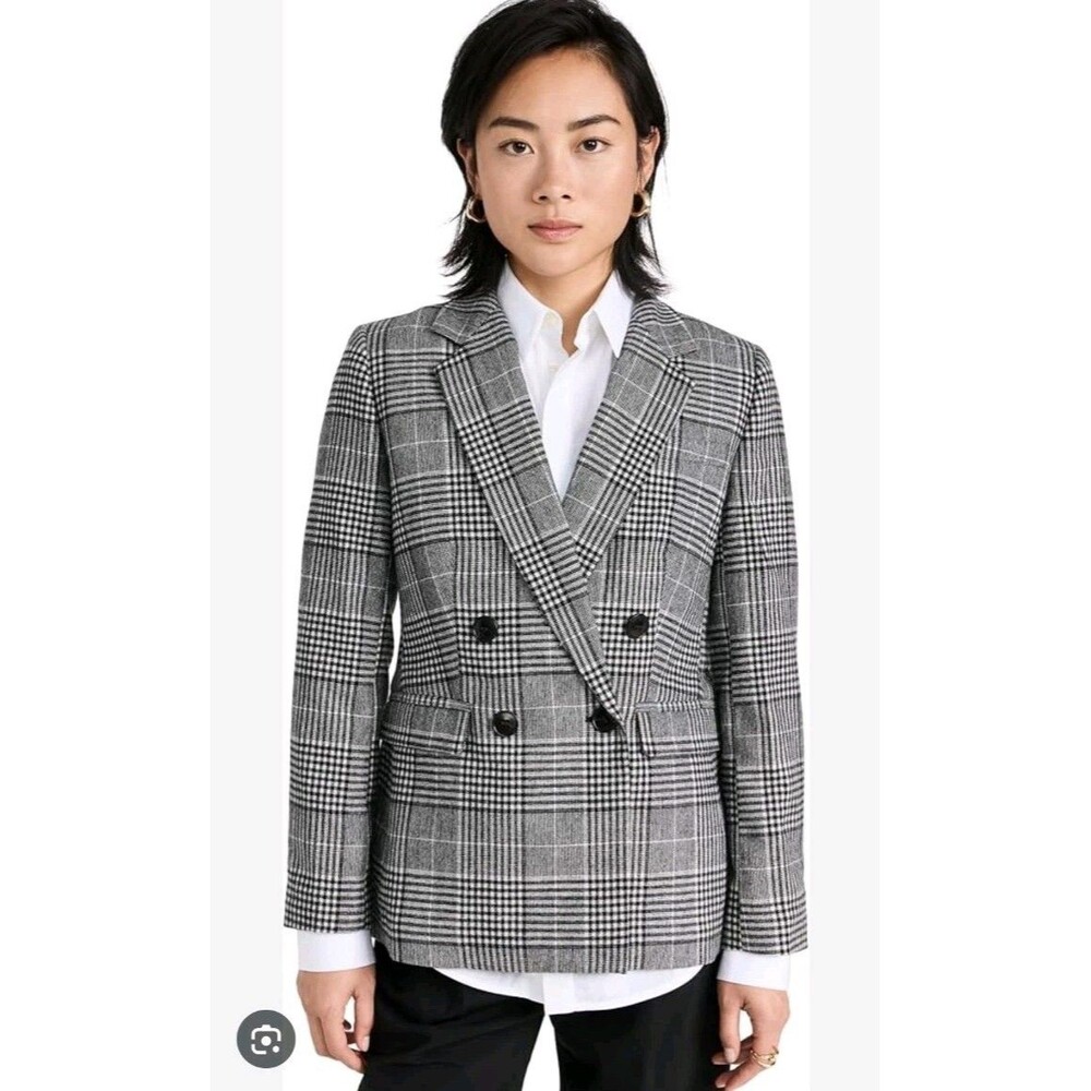 NWT Madewell Womens Violet Peak Lapel Blazer Grey Size 10